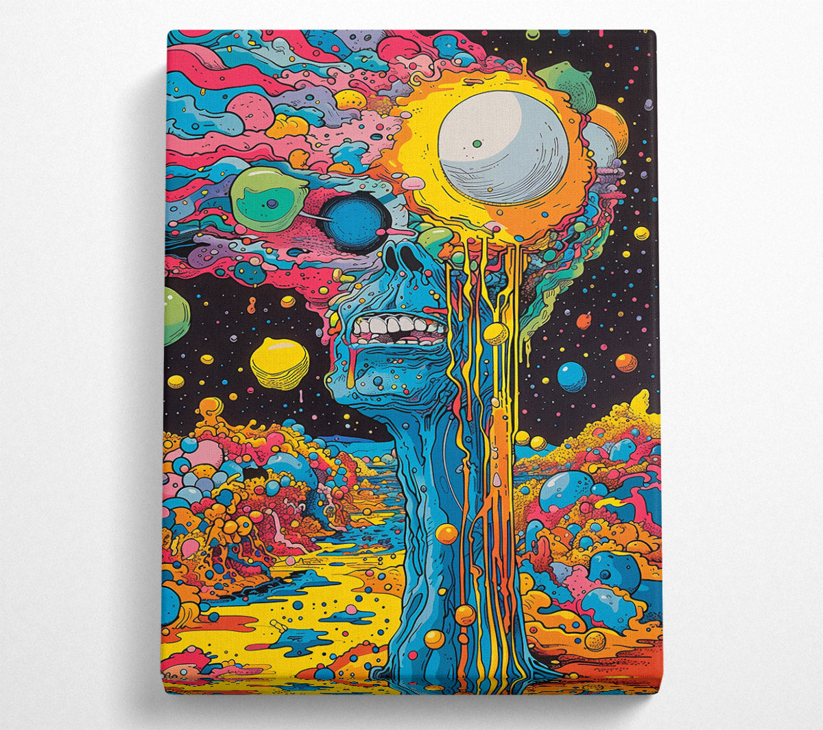 Yellow Dreamscape Drip Canvas Art