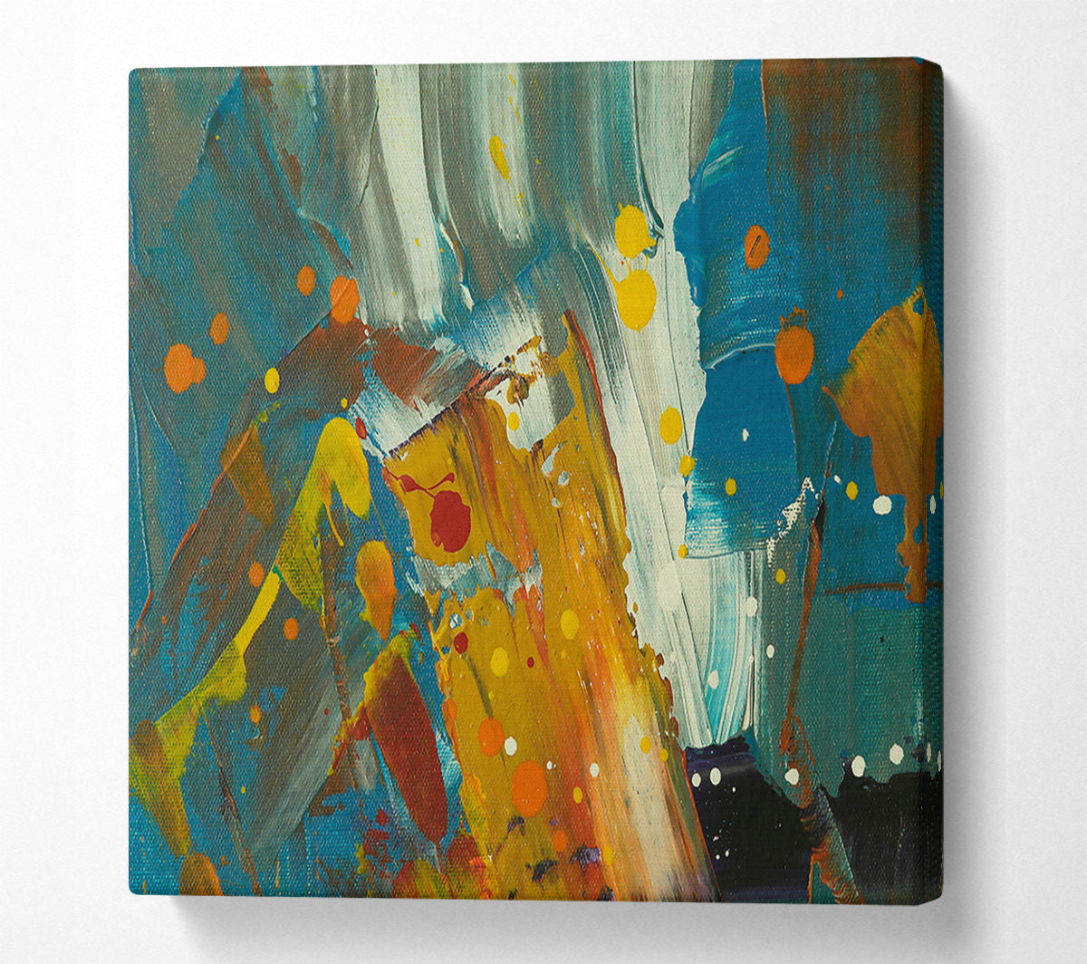 Teal Splashes Of Joy Canvas Wall Art