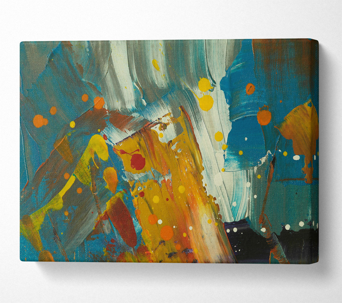 Teal Splashes Of Joy Canvas Wall Art