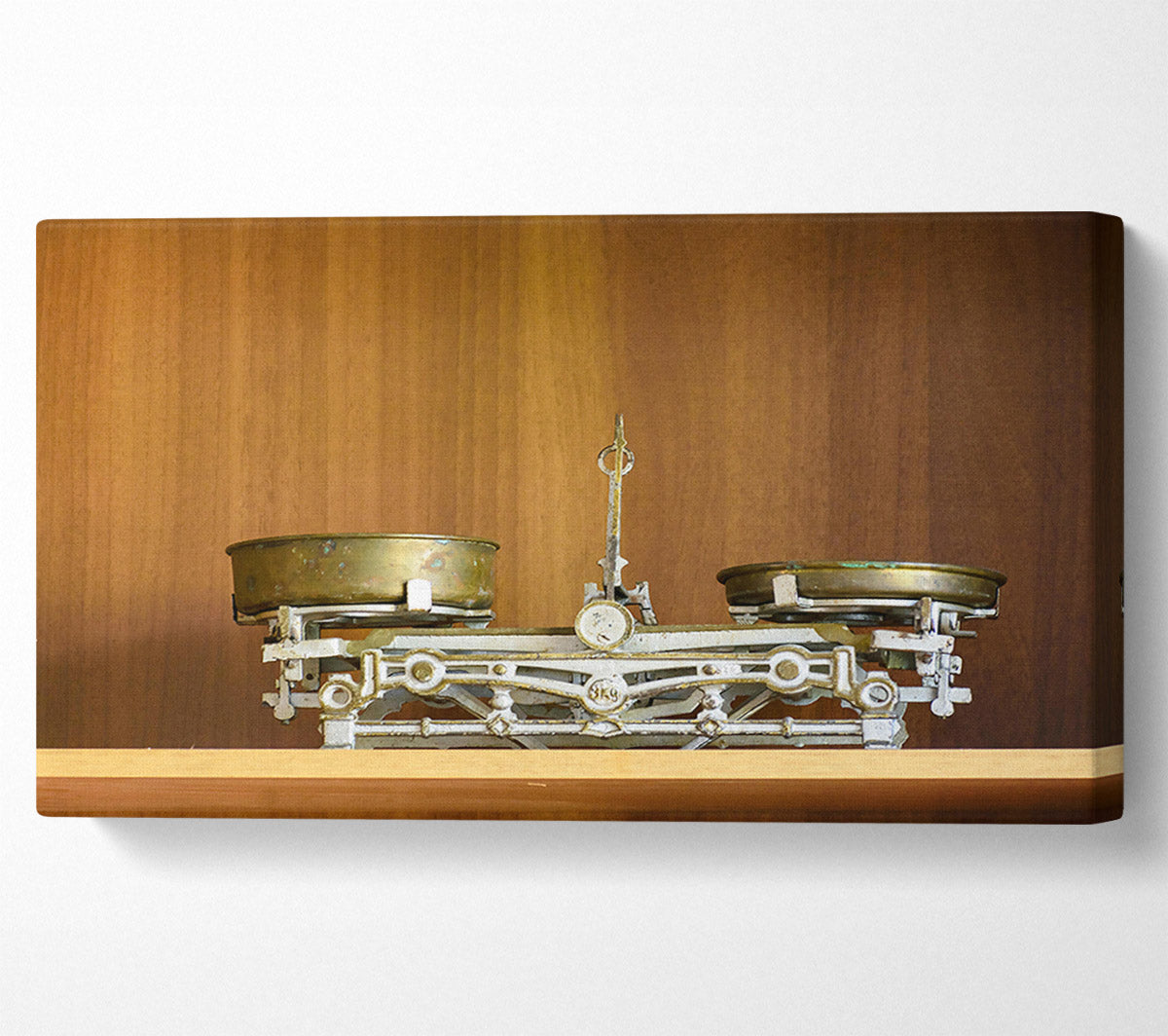 Brass Antique Scale Canvas Wall Art