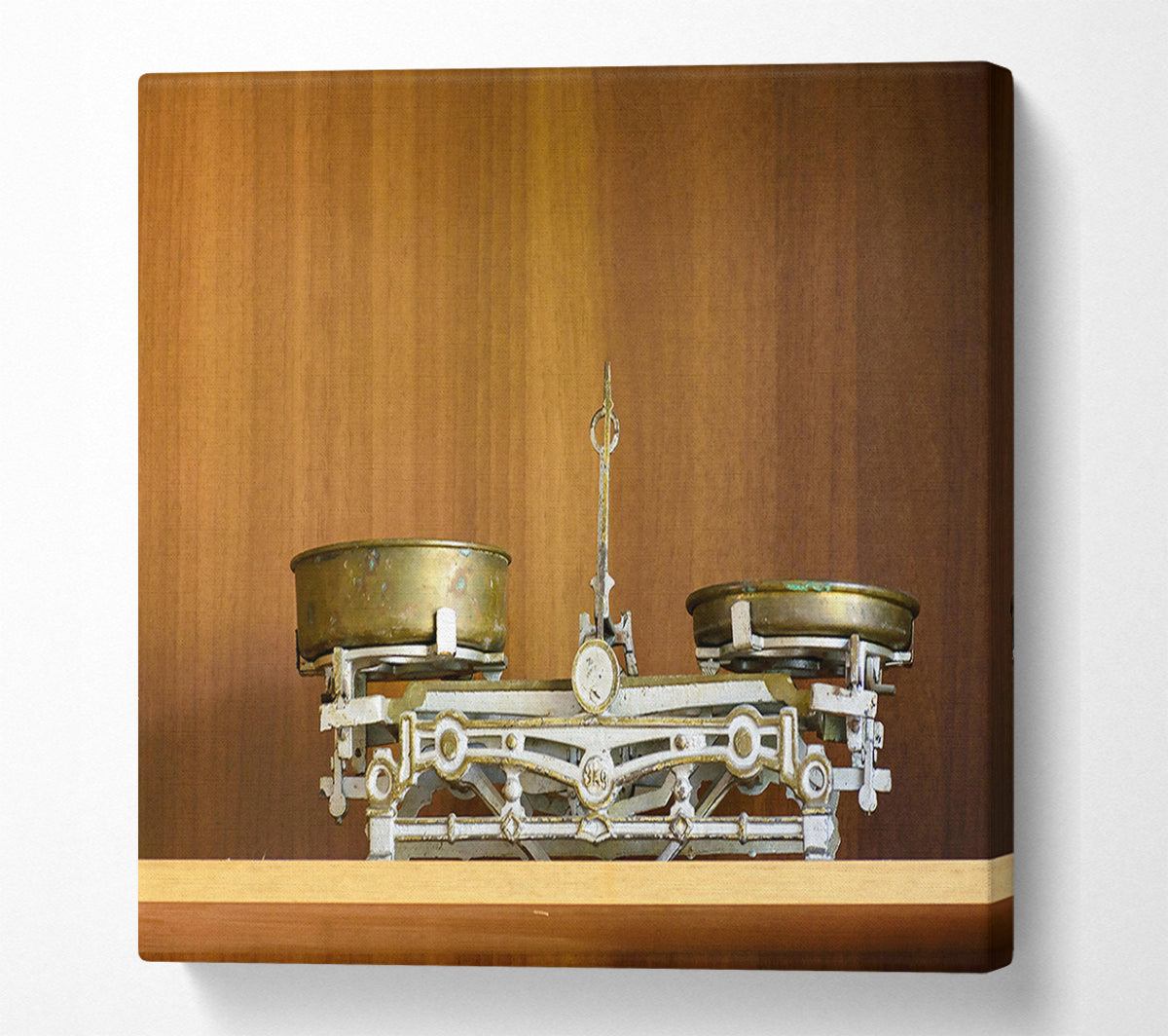 Brass Antique Scale Canvas Wall Art