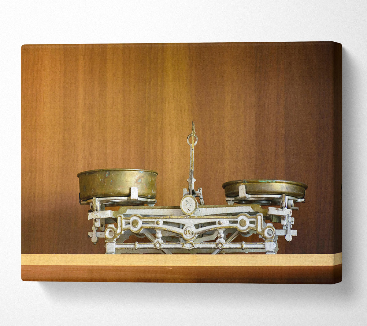Brass Antique Scale Canvas Wall Art