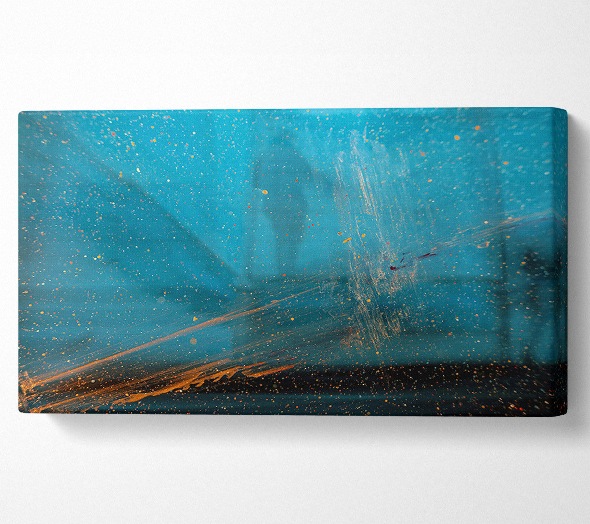 Azure Dust And Lines Canvas Wall Art