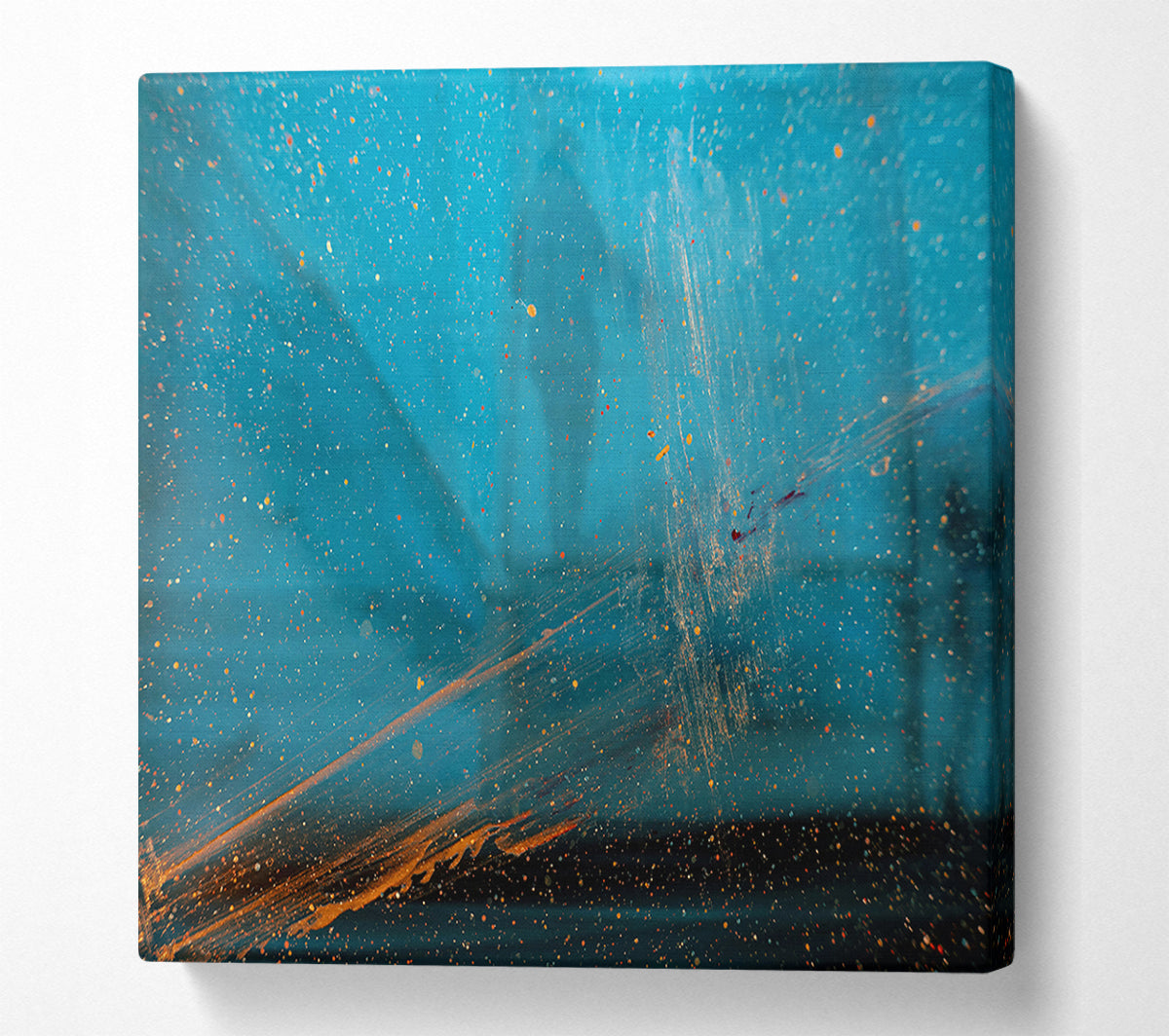 Azure Dust And Lines Canvas Wall Art