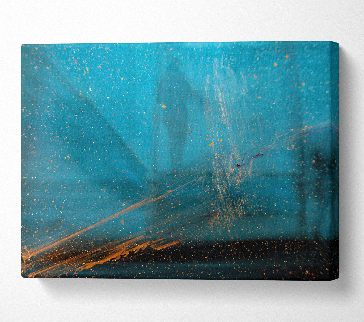 Azure Dust And Lines Canvas Wall Art