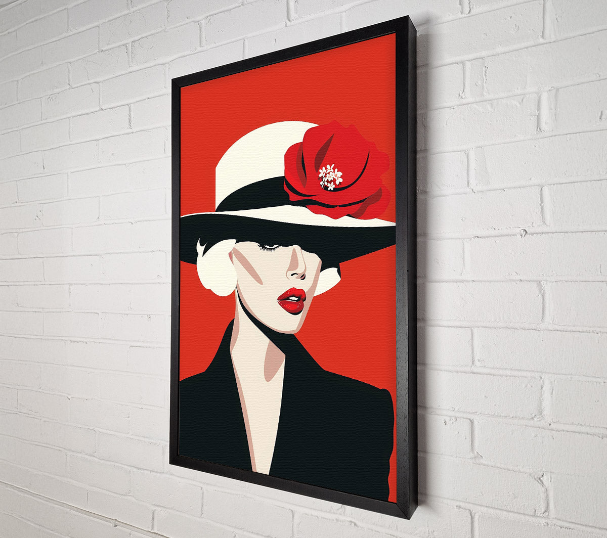 Crimson Underneath The Brim Canvas Print