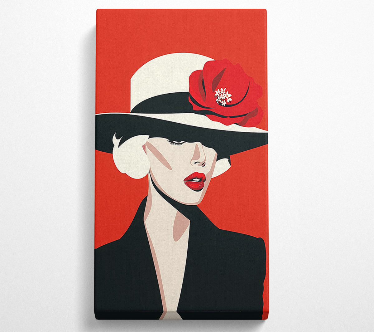 Crimson Underneath The Brim Canvas Print