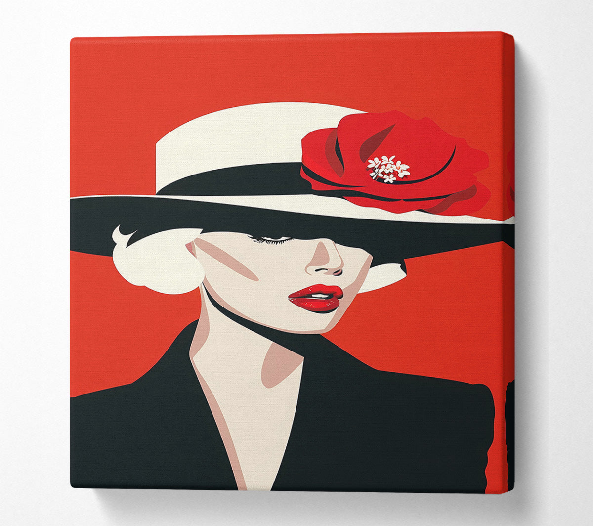 Crimson Underneath The Brim Canvas Print