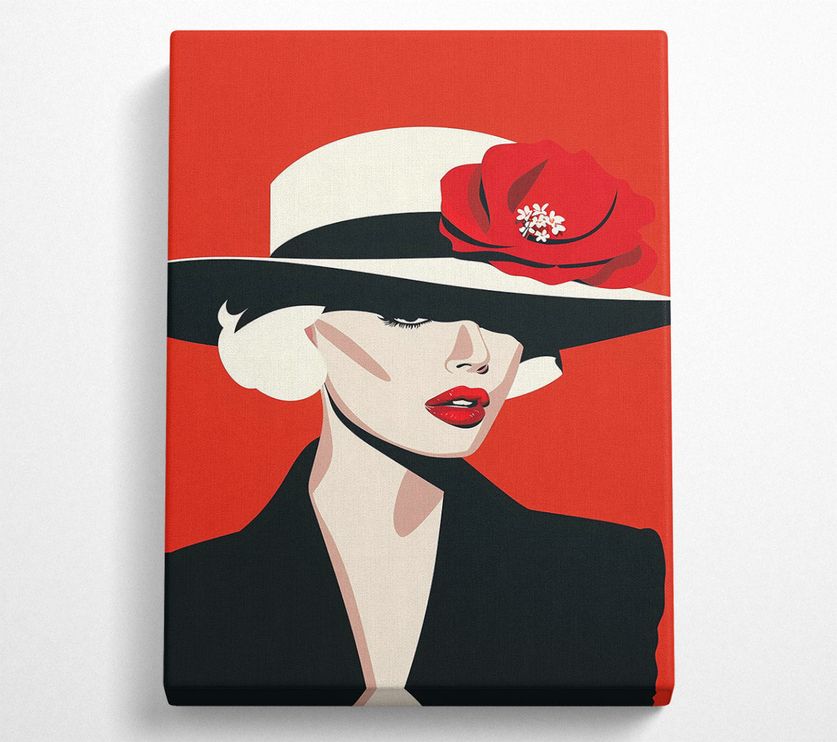 Crimson Underneath The Brim Canvas Print