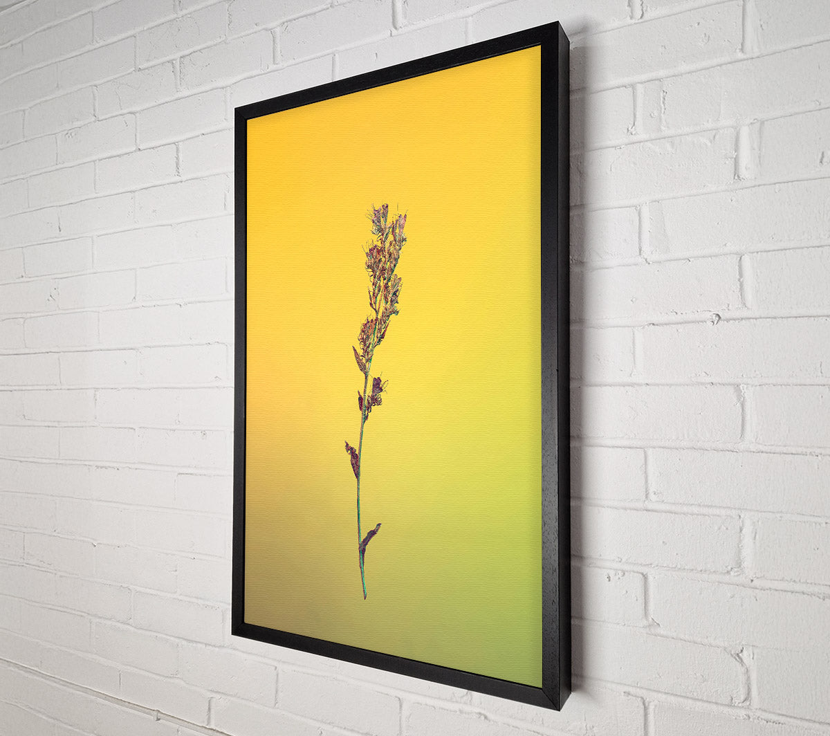 Yellow Stem Silhouette Canvas Wall Art