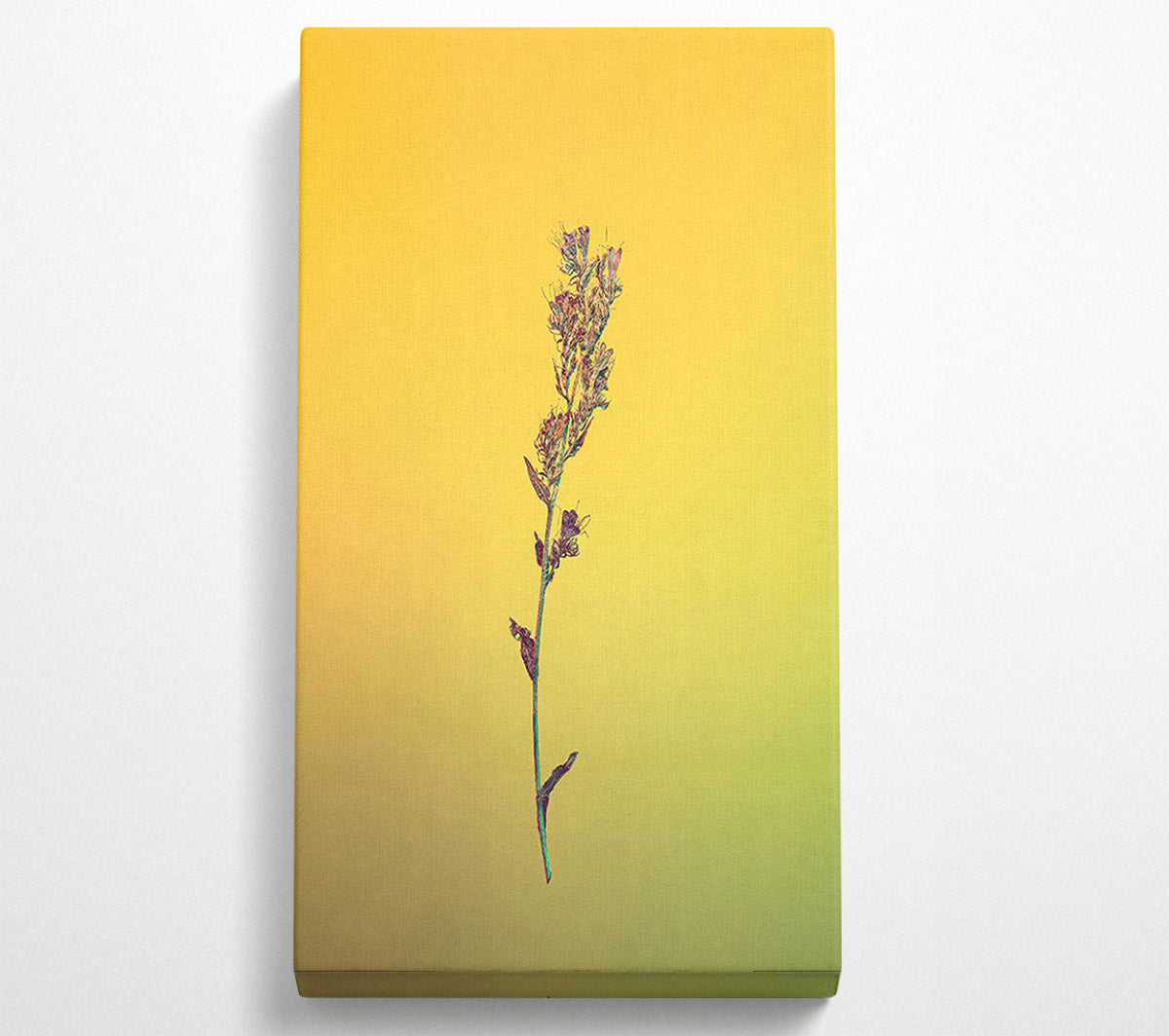 Yellow Stem Silhouette Canvas Wall Art