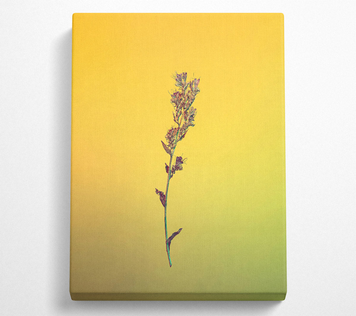Yellow Stem Silhouette Canvas Wall Art