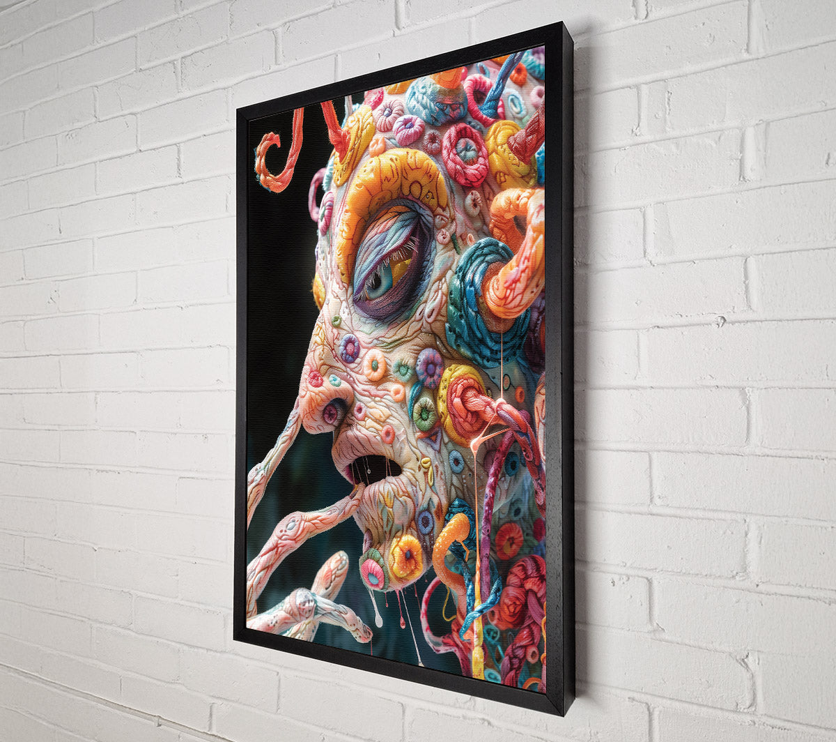 Yellow Floral Drip Canvas Wall Art
