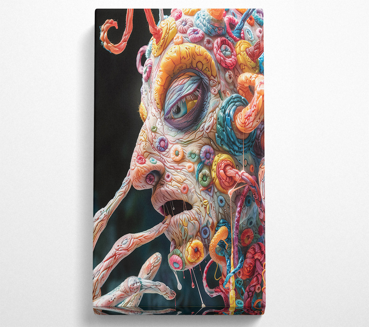 Yellow Floral Drip Canvas Wall Art