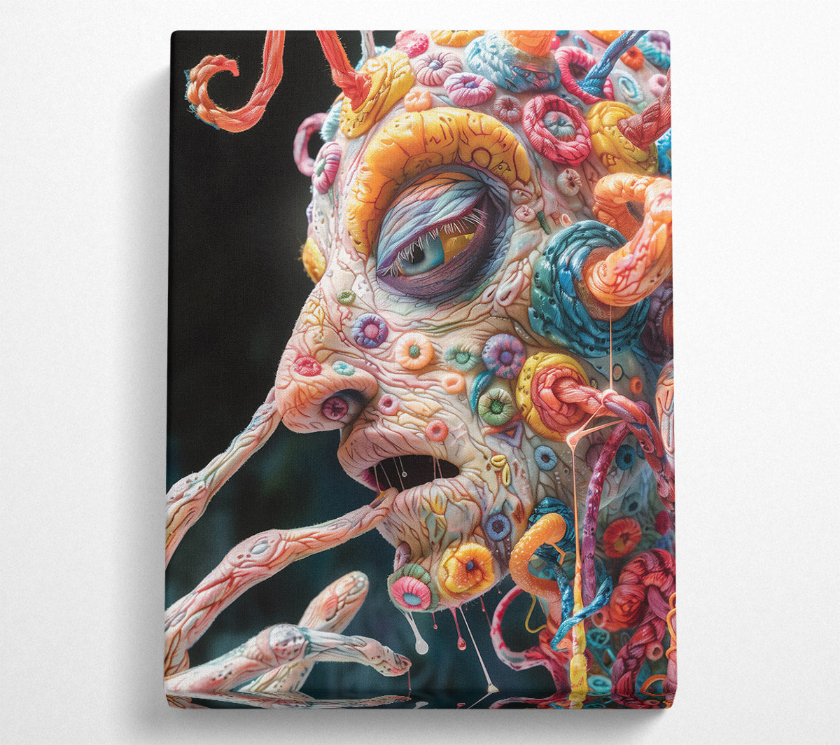 Yellow Floral Drip Canvas Wall Art