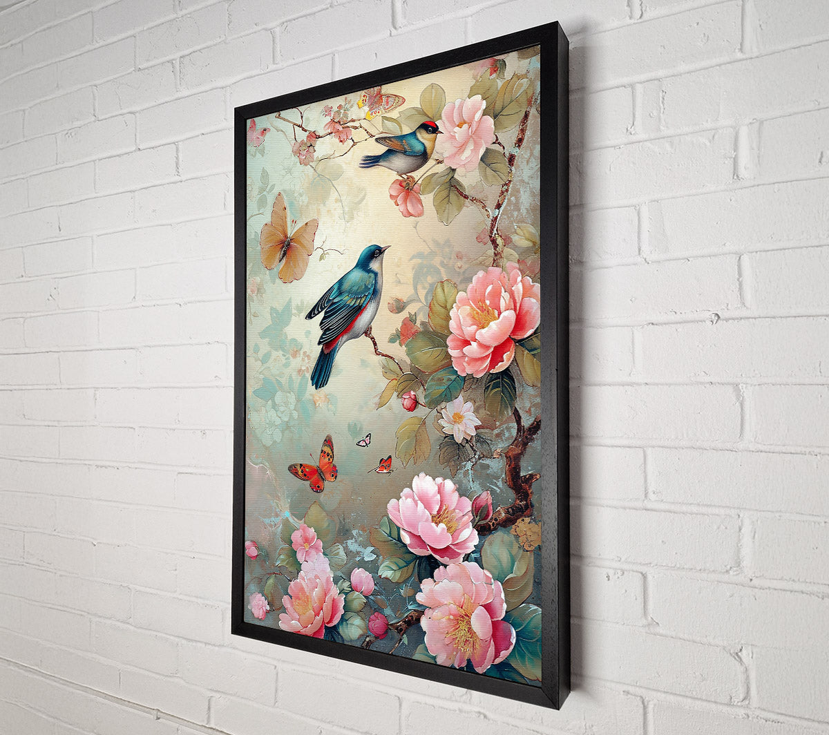 Pink Floral Harmony Canvas Wall Art