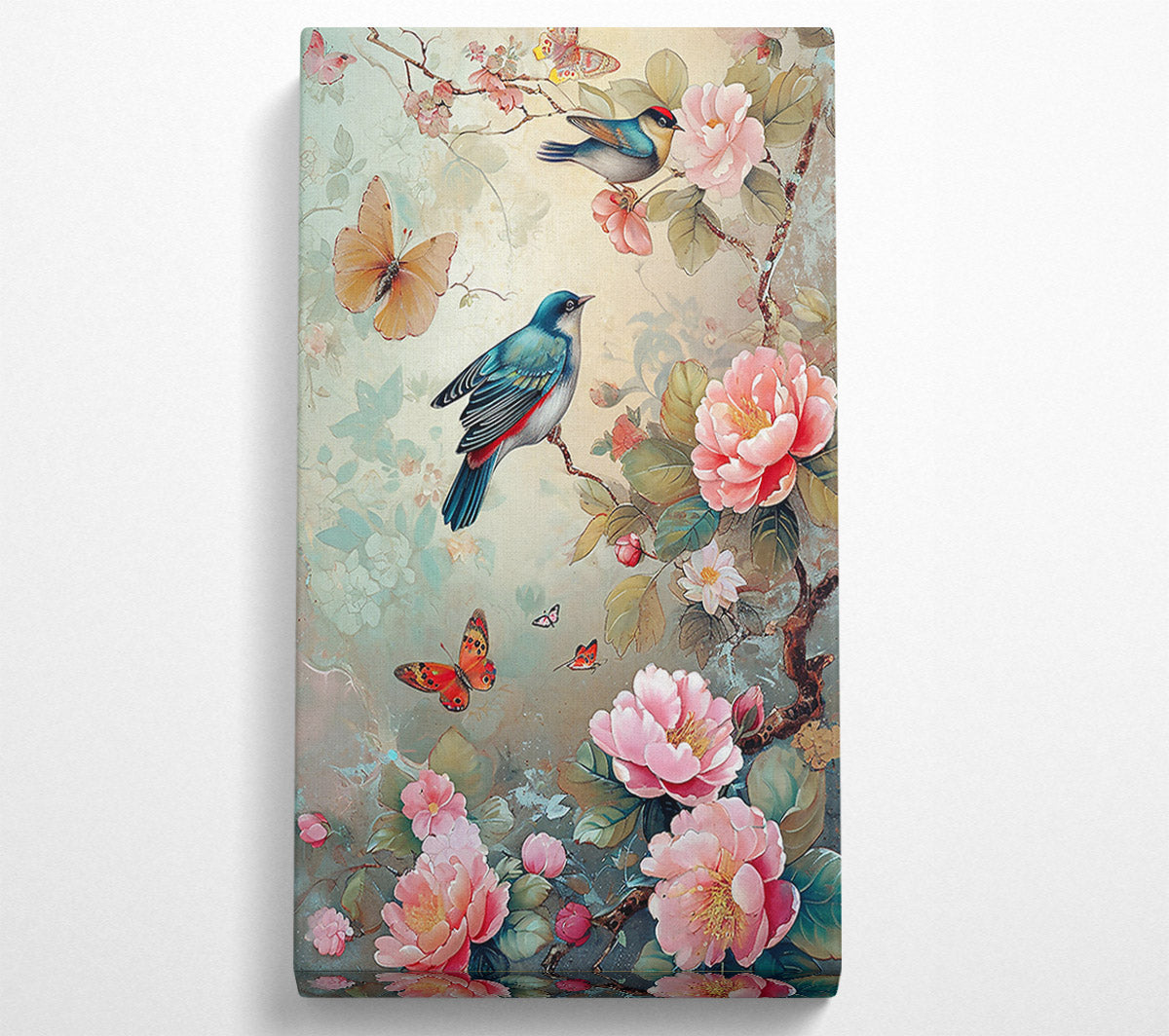 Pink Floral Harmony Canvas Wall Art