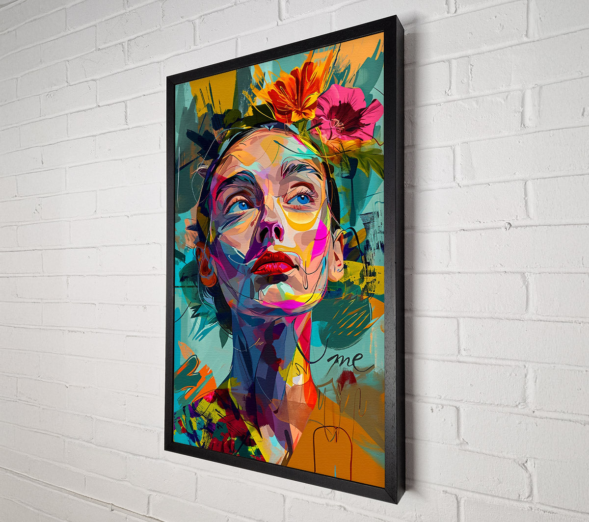 Yellow Dreamy Face Canvas Wall Art