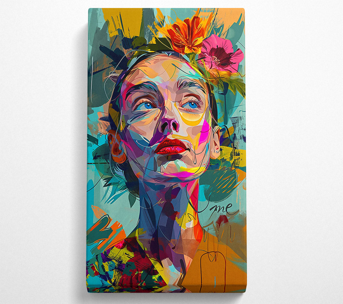 Yellow Dreamy Face Canvas Wall Art