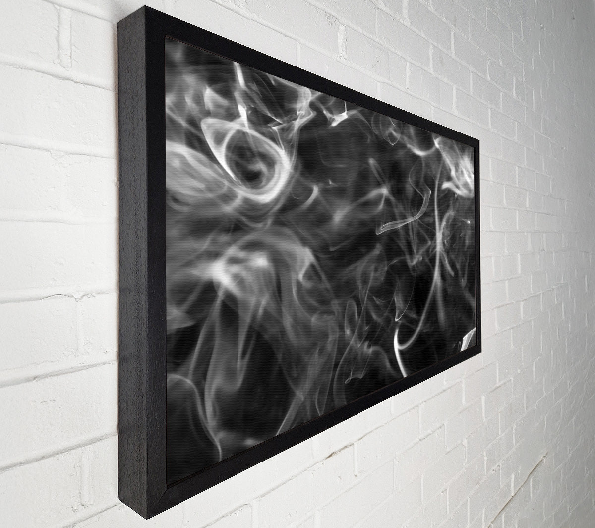 White Smoke Swirls Canvas Wall Art