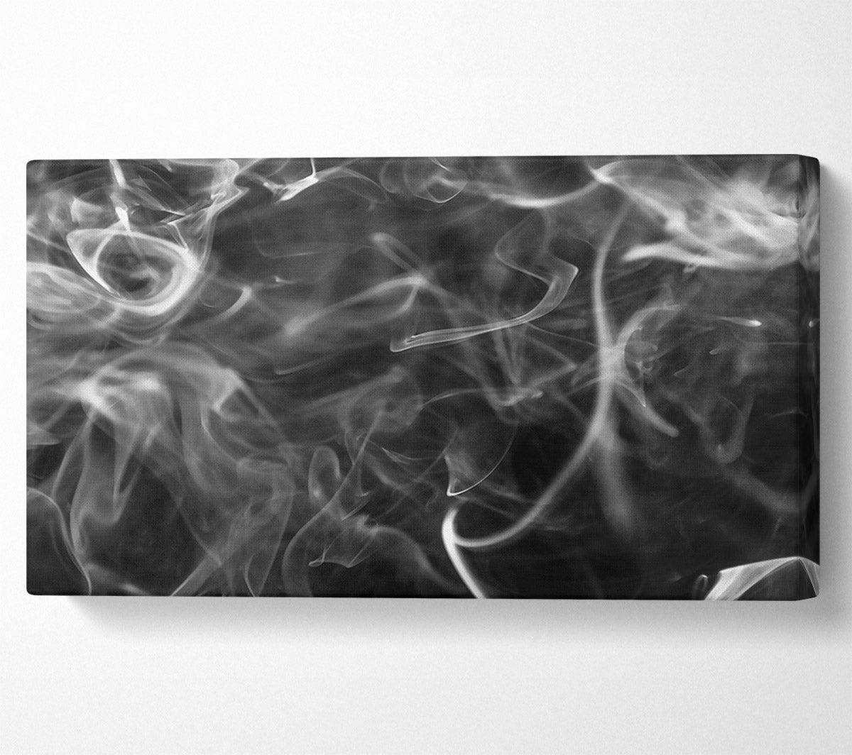 White Smoke Swirls Canvas Wall Art