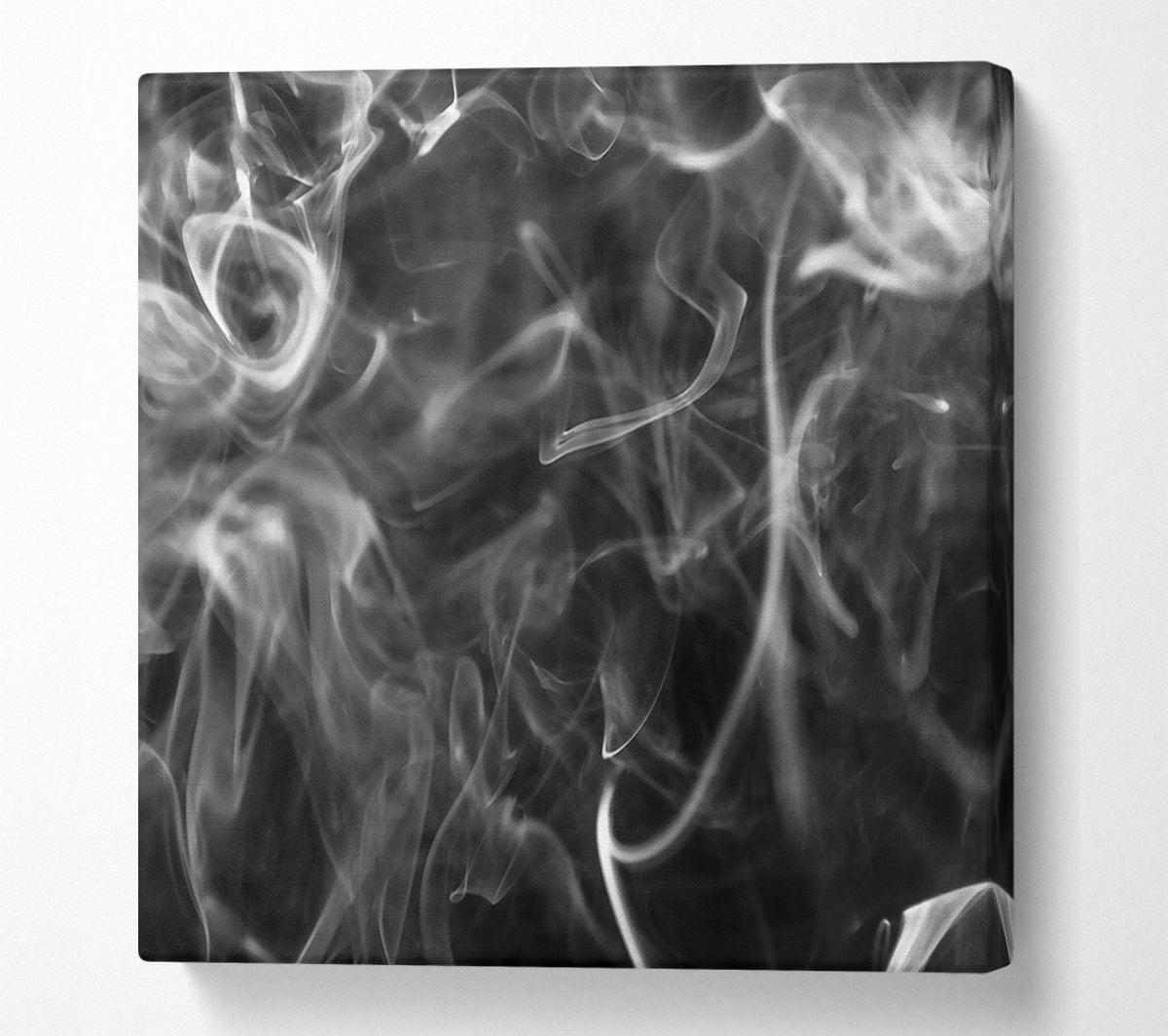 White Smoke Swirls Canvas Wall Art