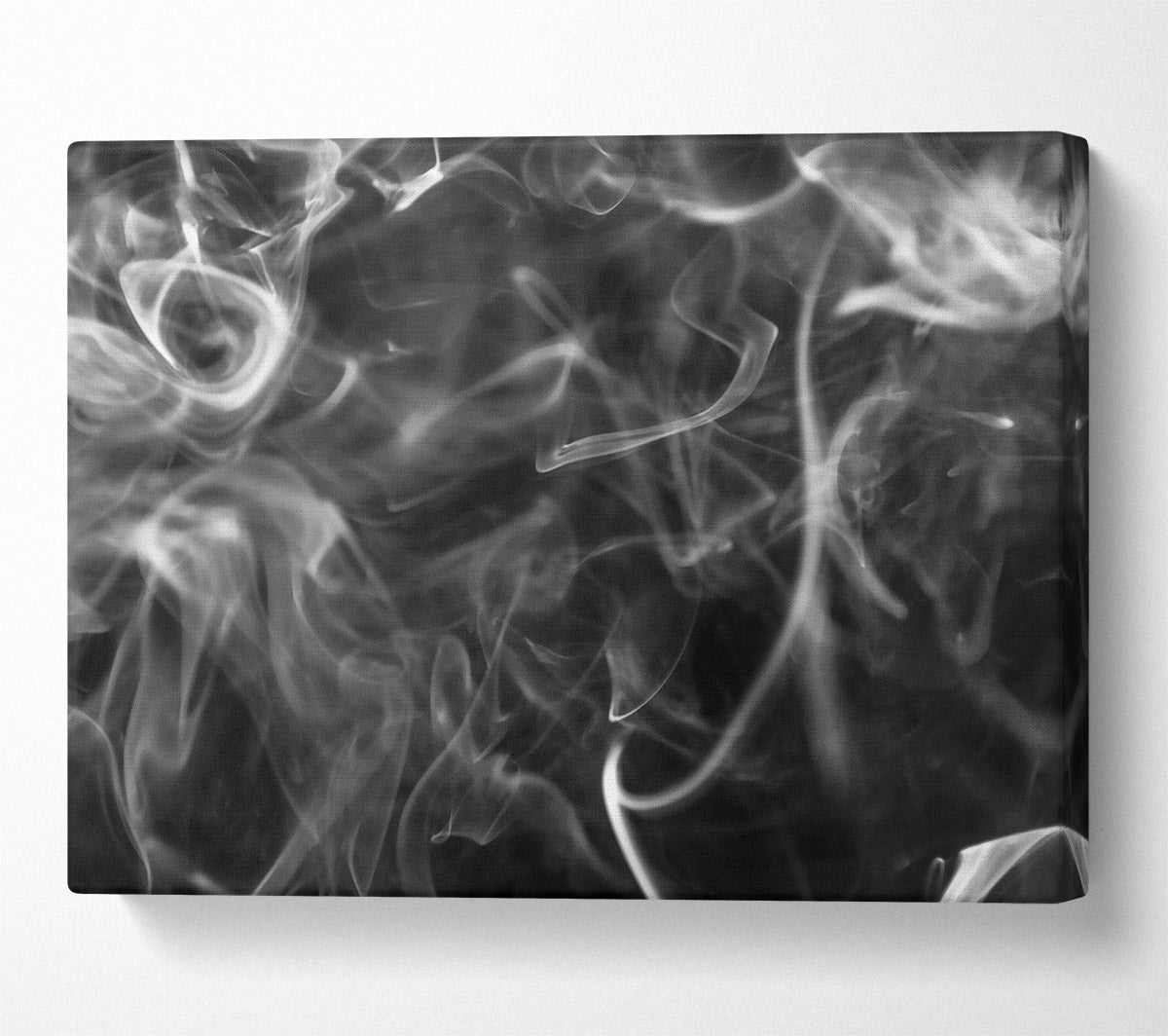 White Smoke Swirls Canvas Wall Art