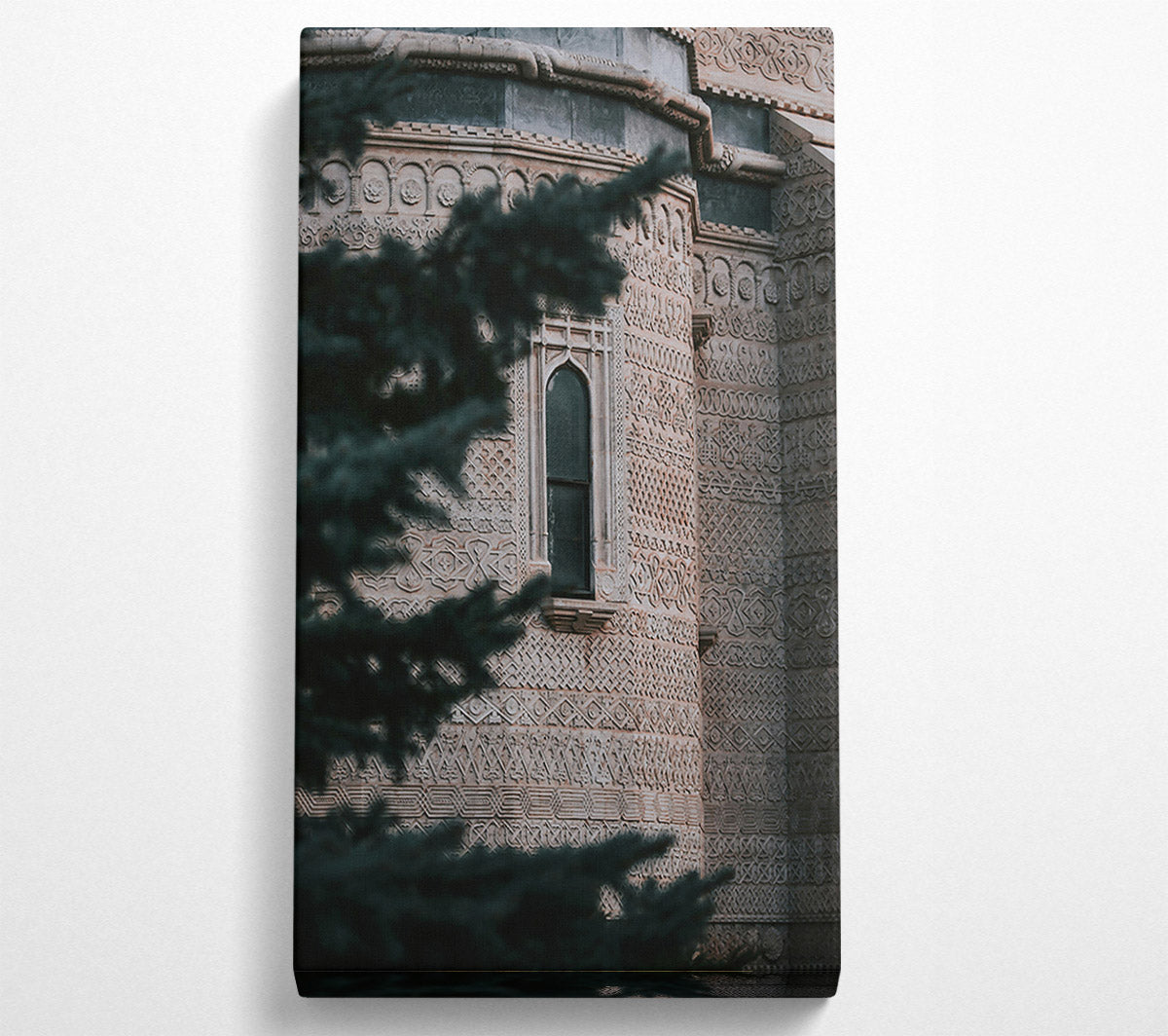 Stonework And Green Light Canvas Wall Art
