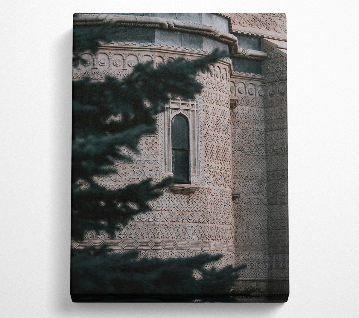 Stonework And Green Light Canvas Wall Art