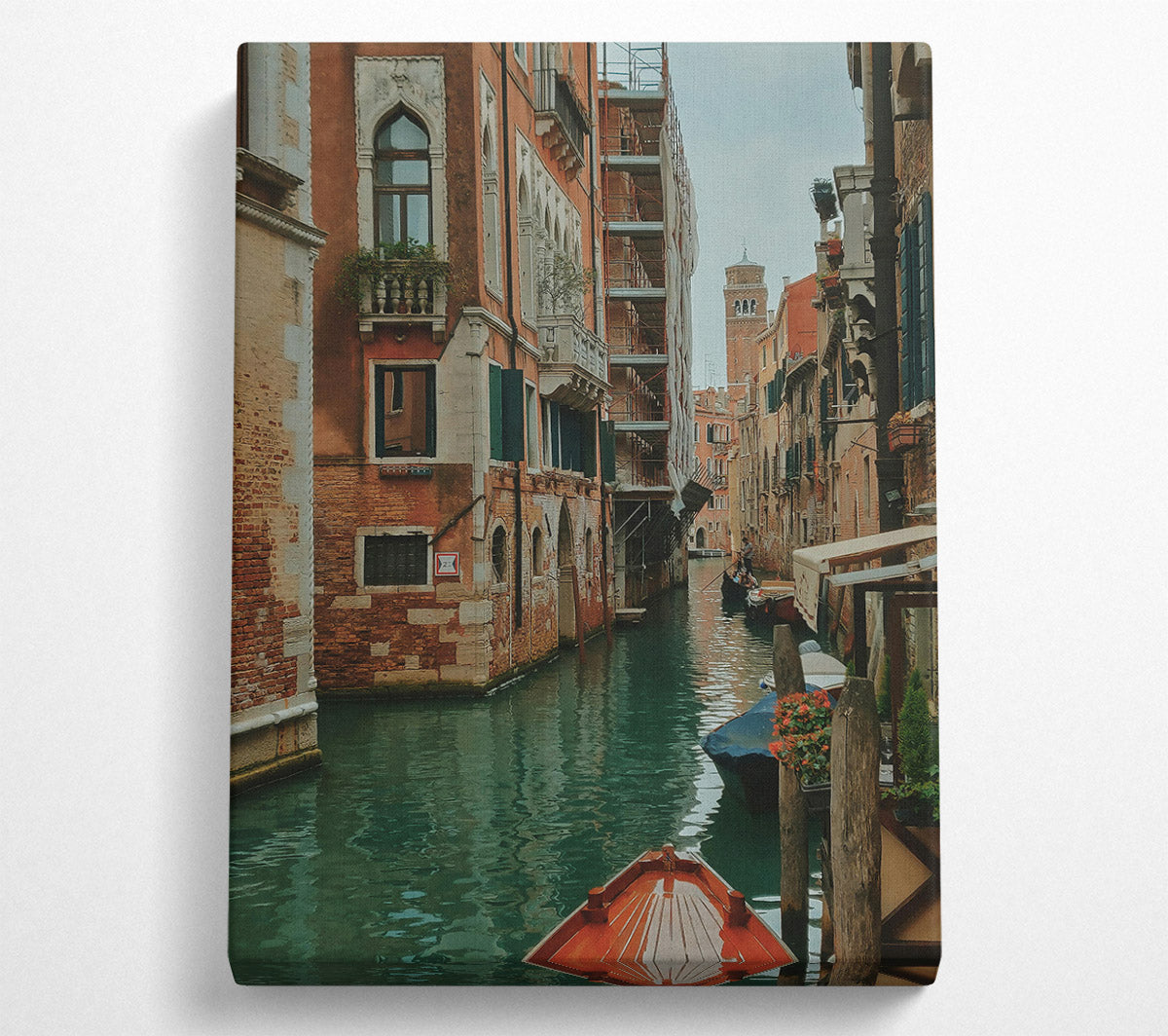 Teal Venice Canal View Canvas Wall Art