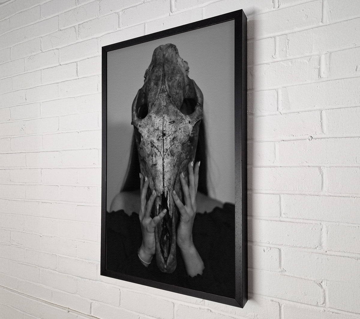 White Bone Embrace Canvas Wall Art