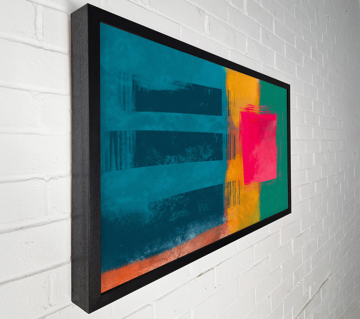 Teal And Crimson Hues Canvas Wall Art