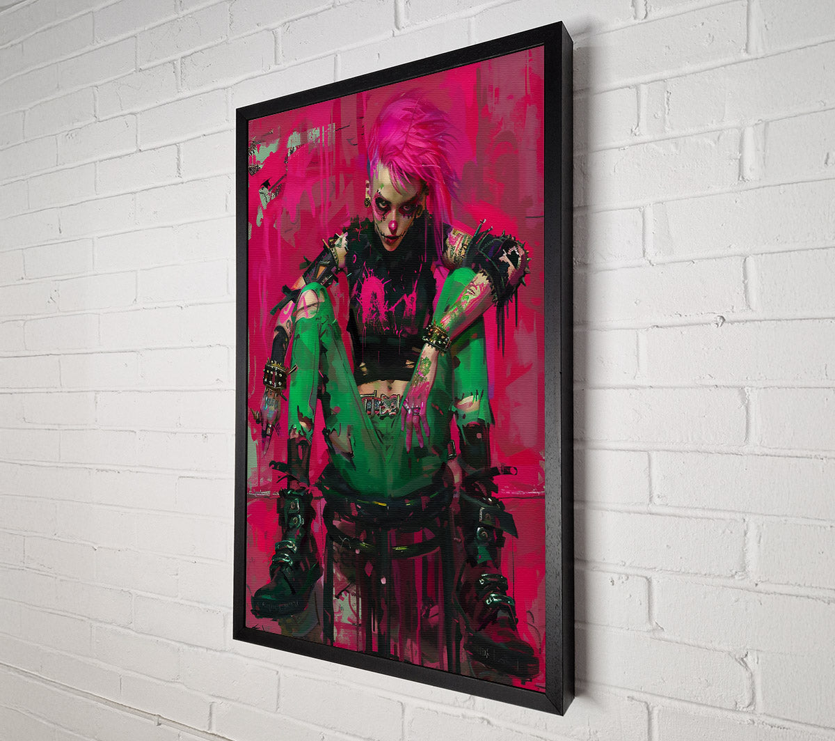 Pink Punk Rebellion Canvas Wall Art