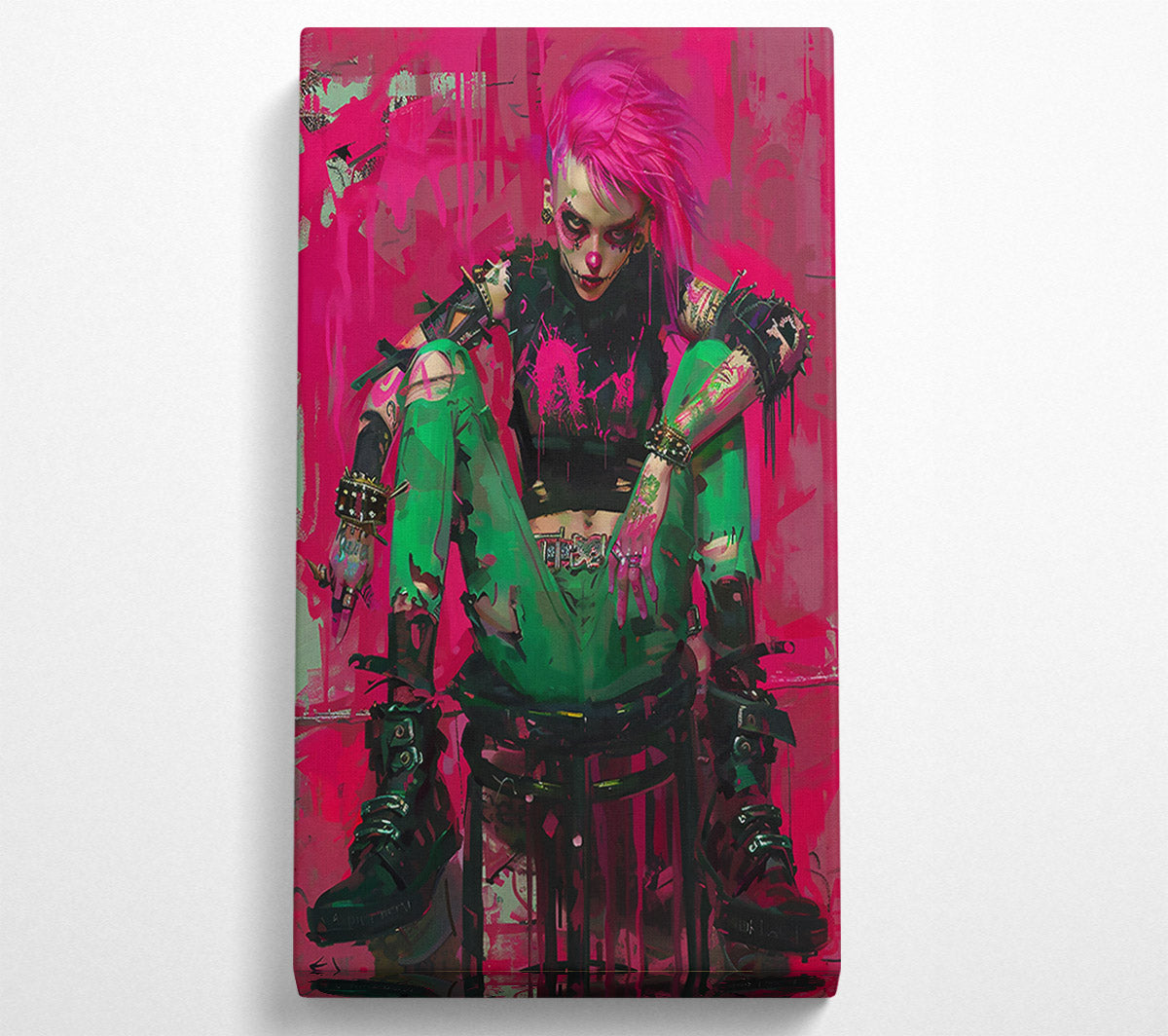 Pink Punk Rebellion Canvas Wall Art
