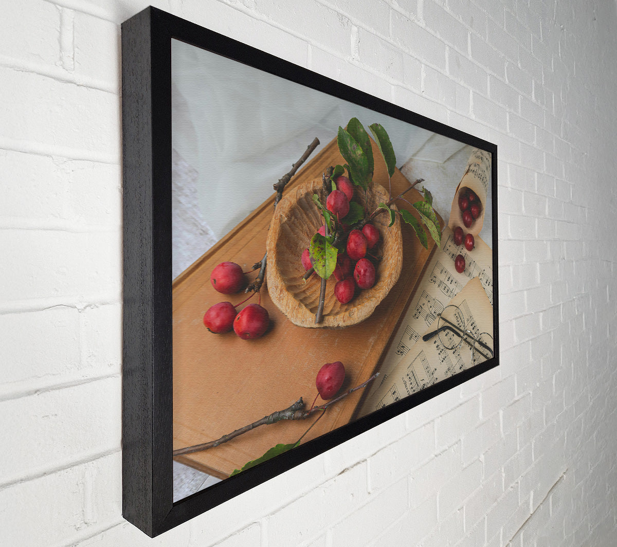Red Apples And Sheet Music Canvas Wall Art