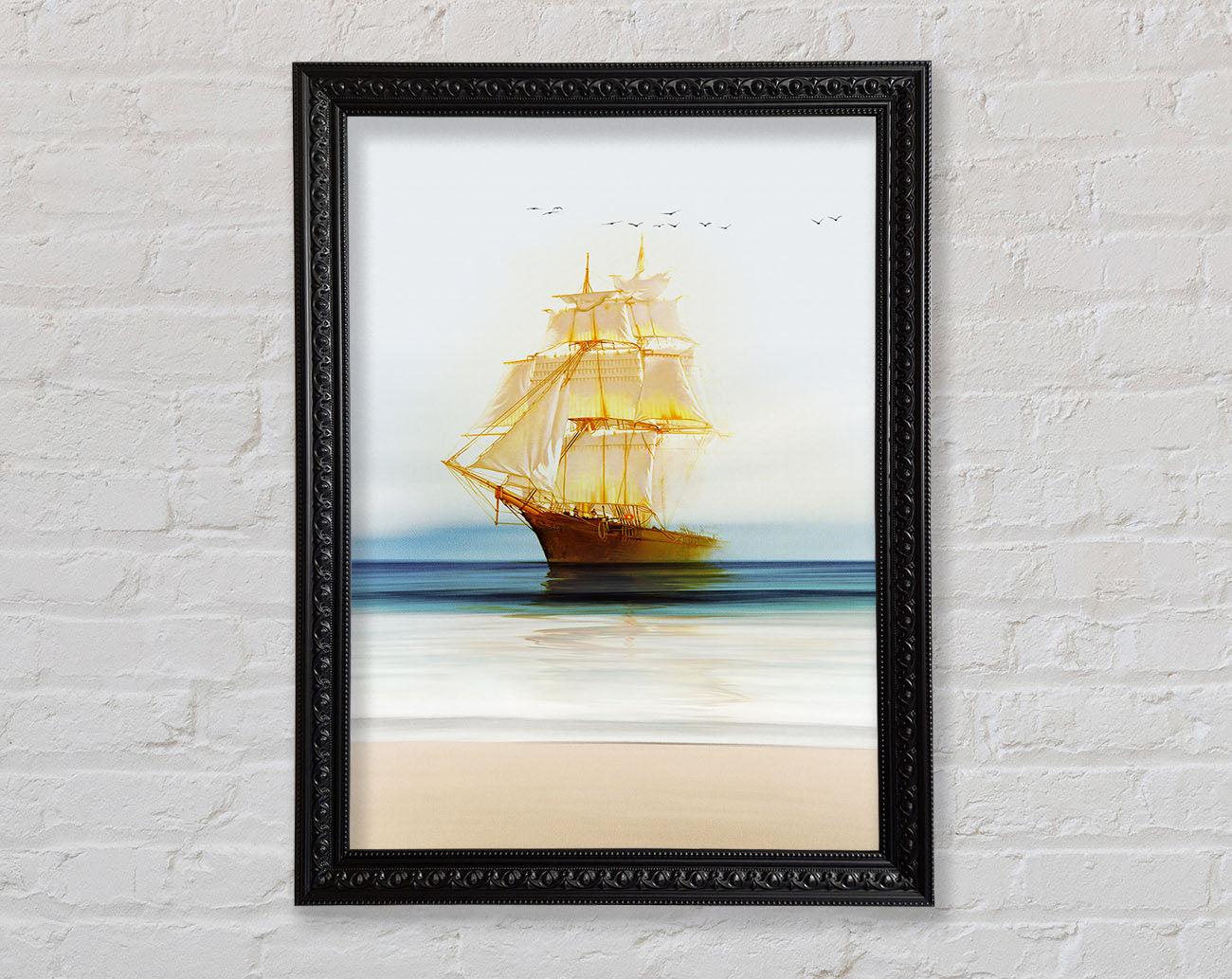 Gold Ship Framed Print
