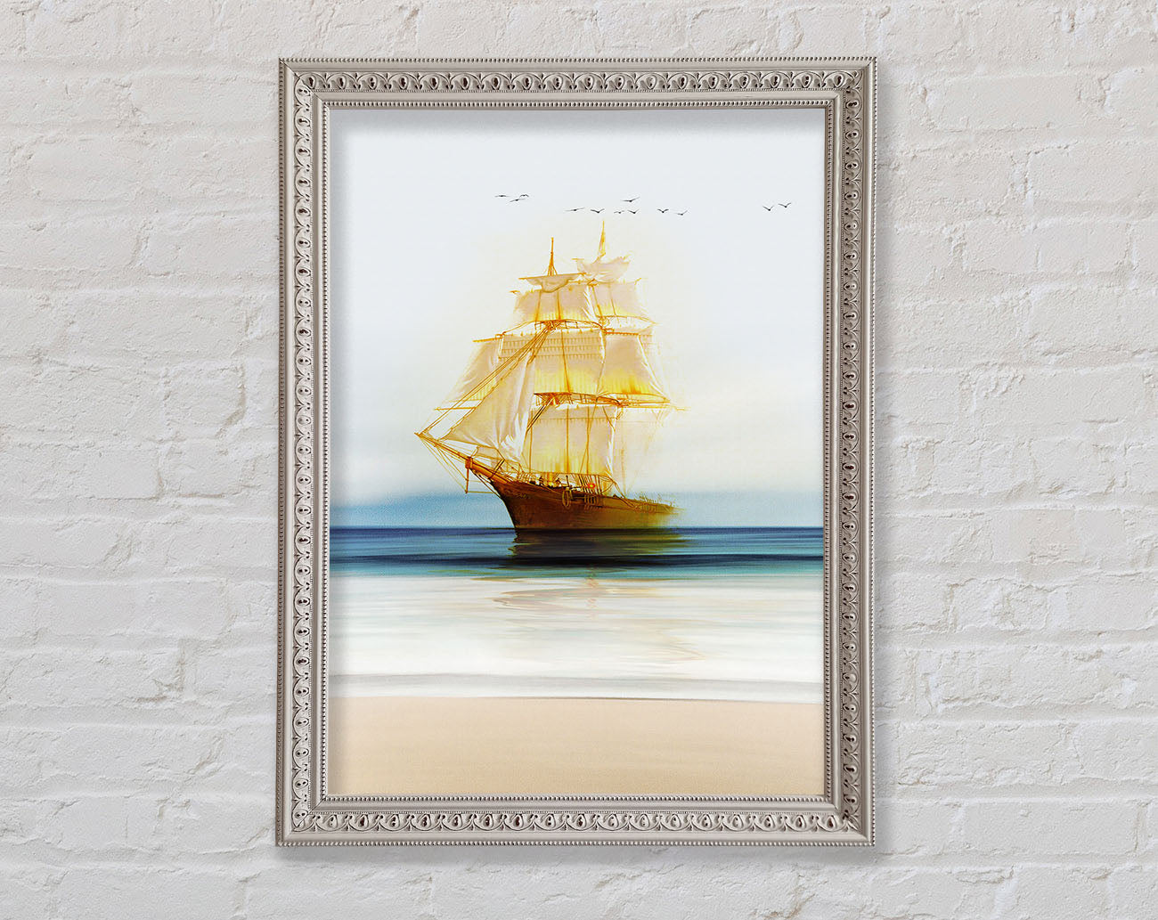 Gold Ship Framed Print