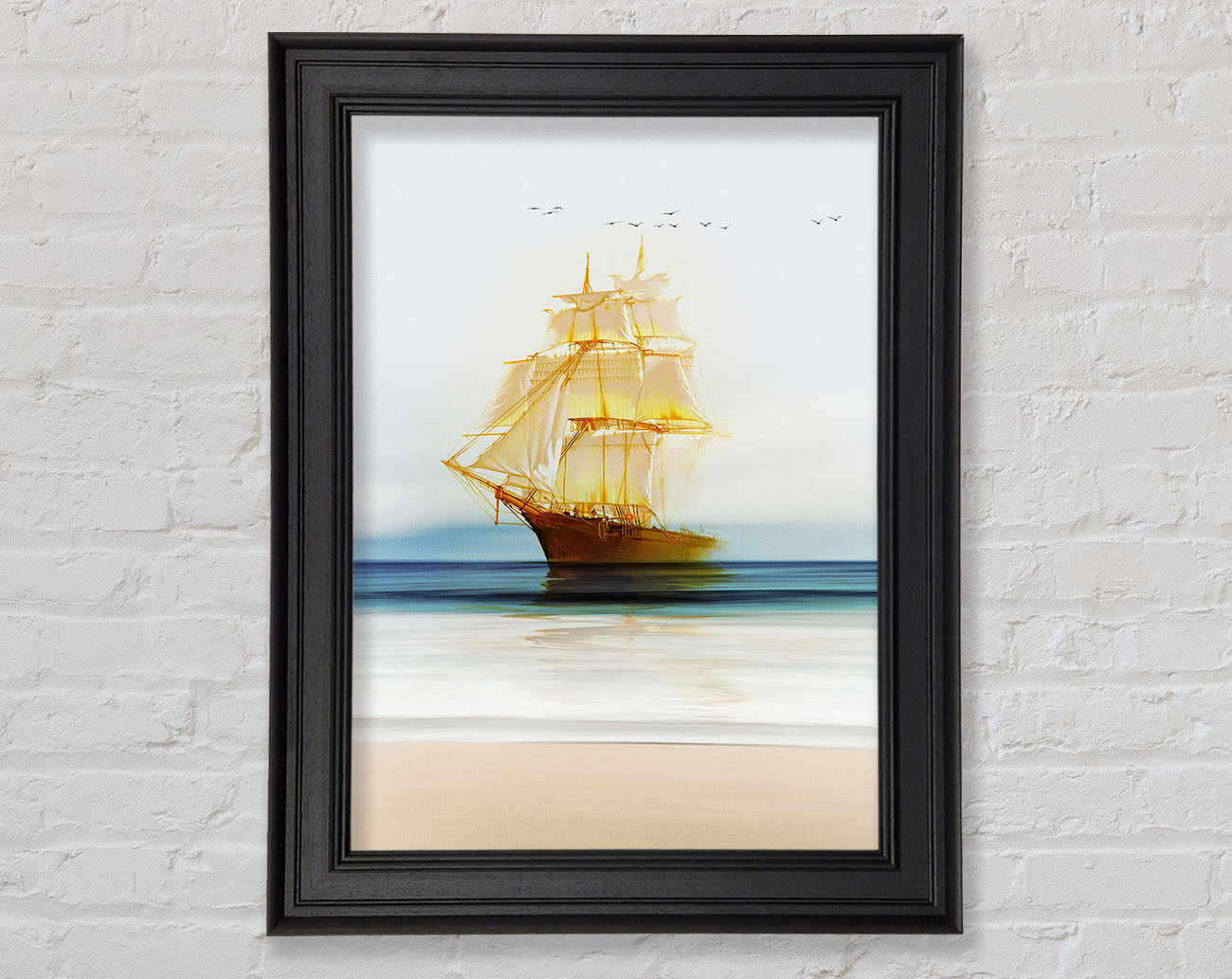 Gold Ship Framed Print