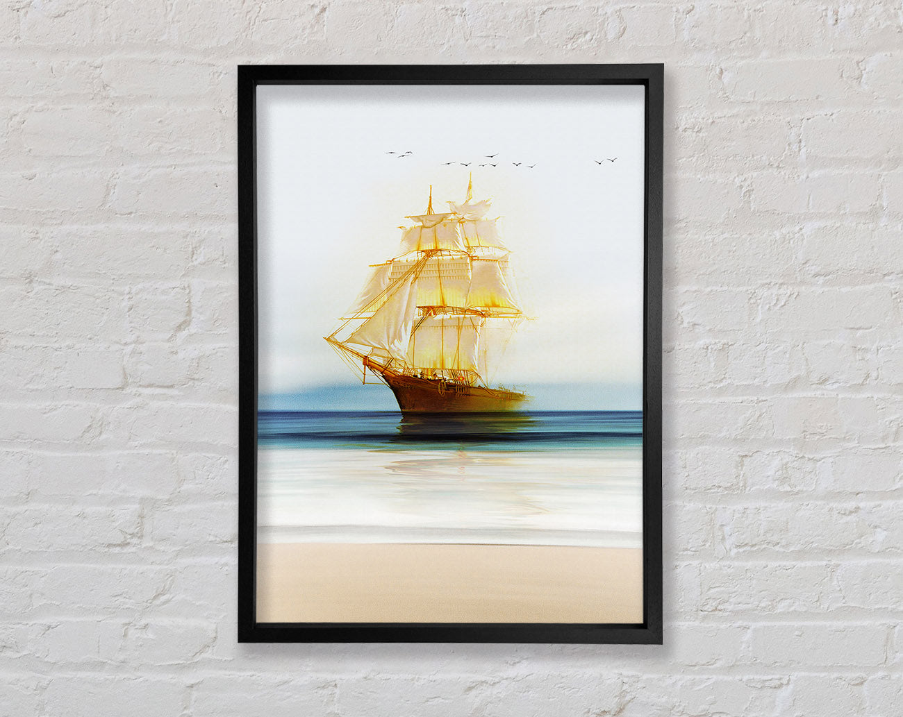 Gold Ship Framed Print