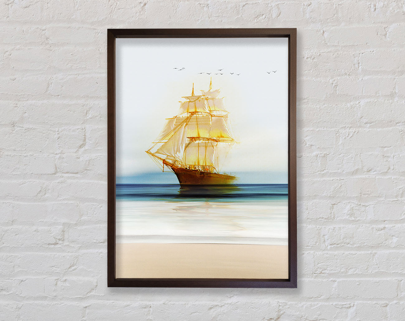 Gold Ship Framed Print