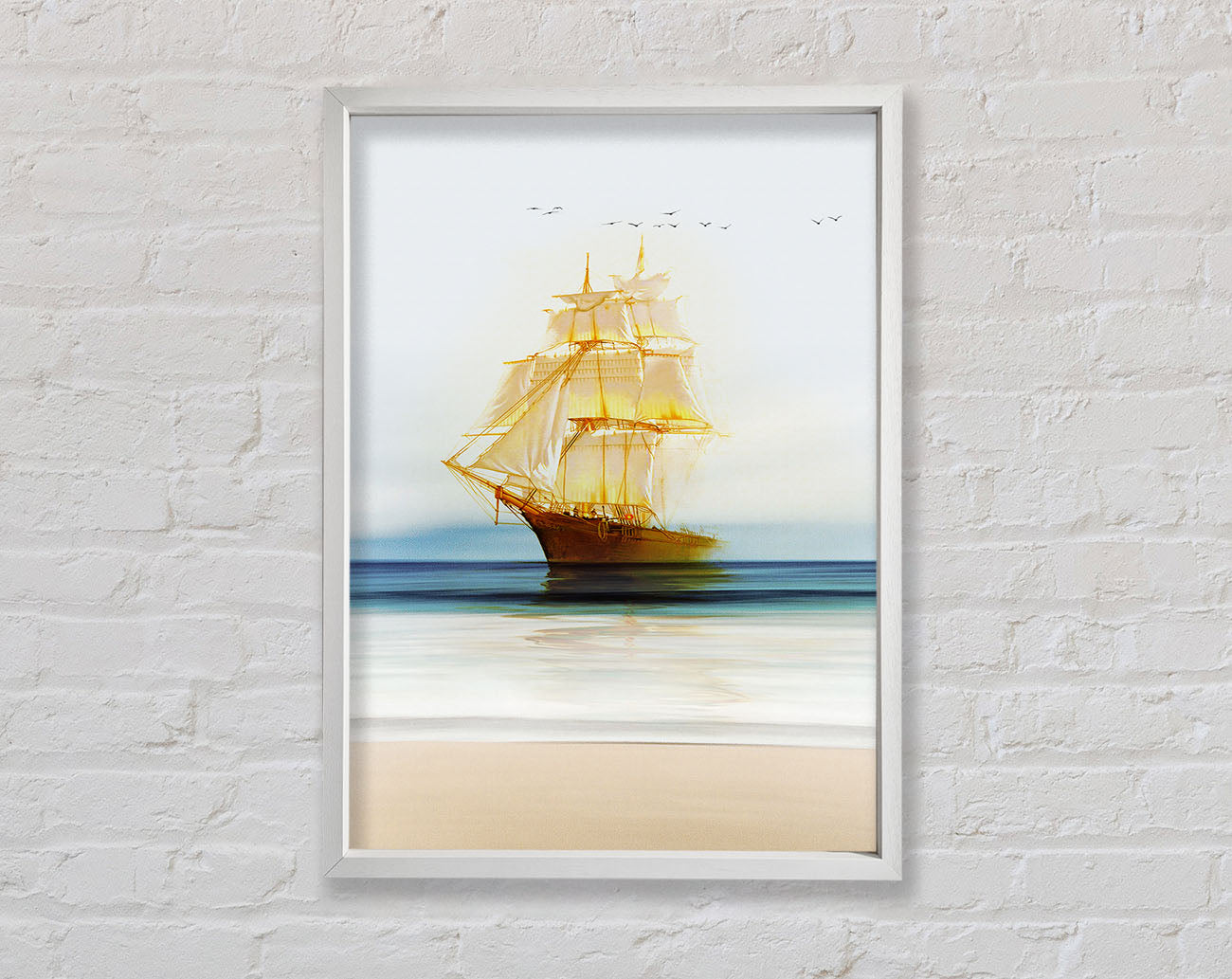 Gold Ship Framed Print