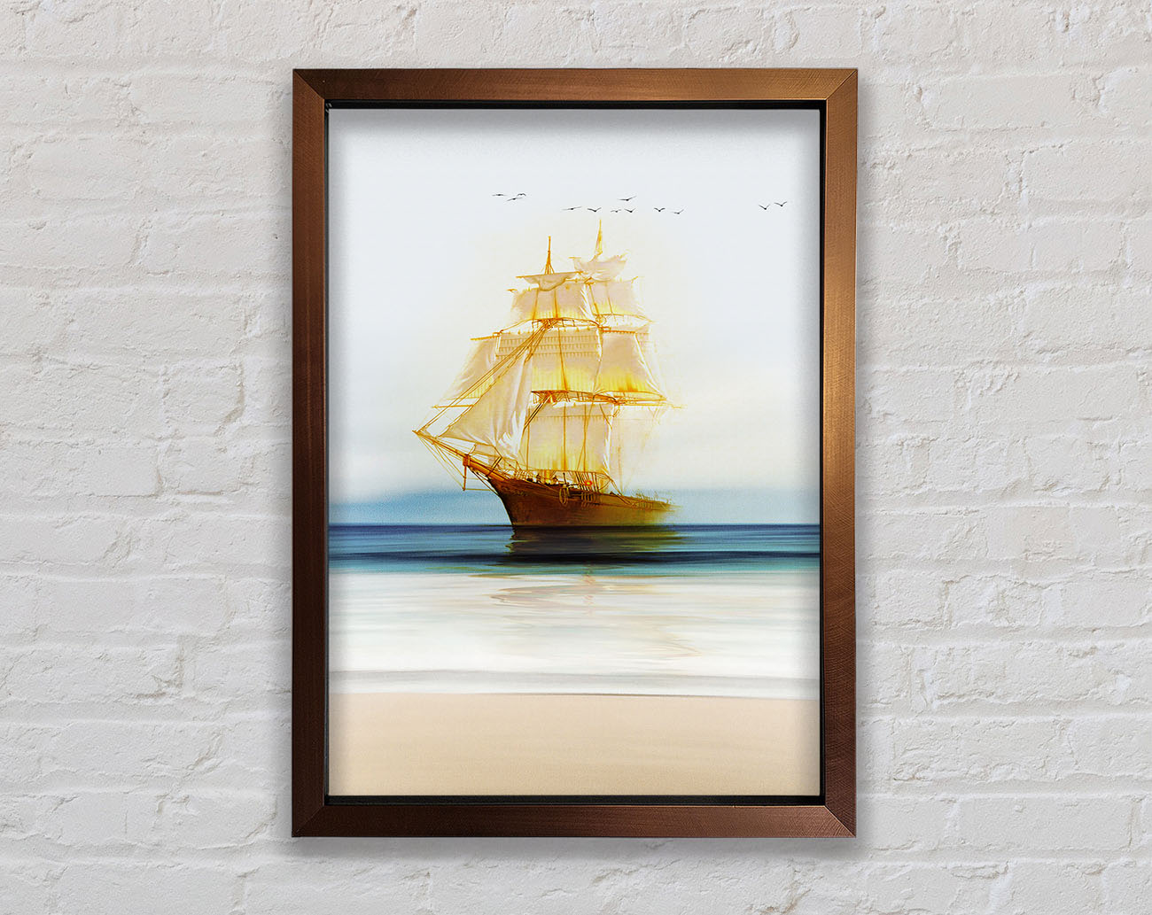 Gold Ship Framed Print