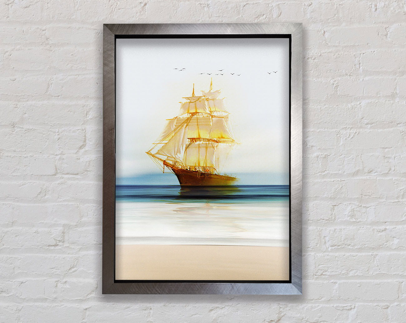 Gold Ship Framed Print