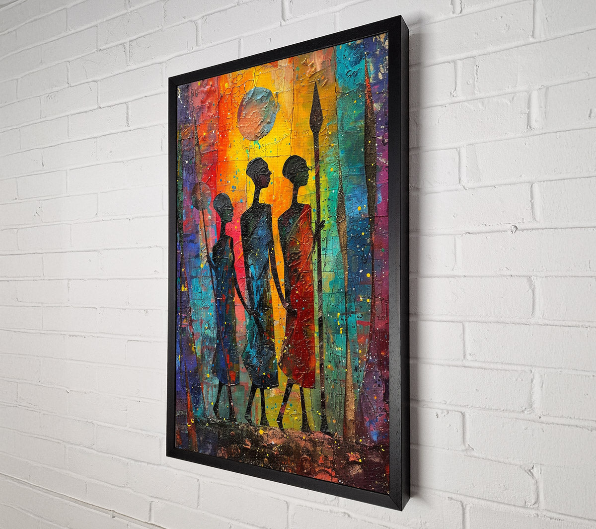Yellow Sunset Warriors Canvas Wall Art