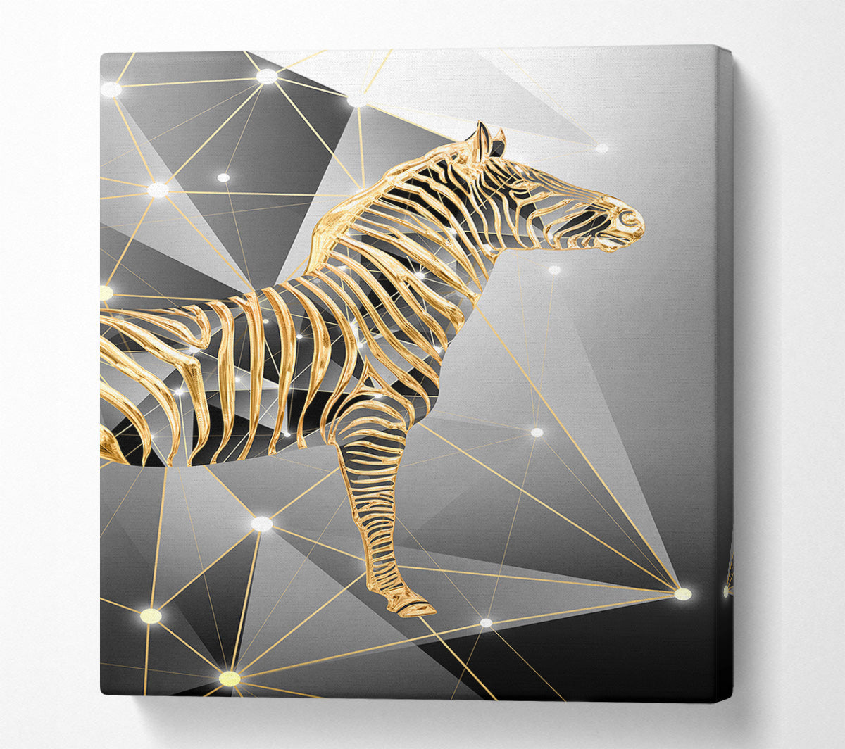 Gold Zebra Canvas Art
