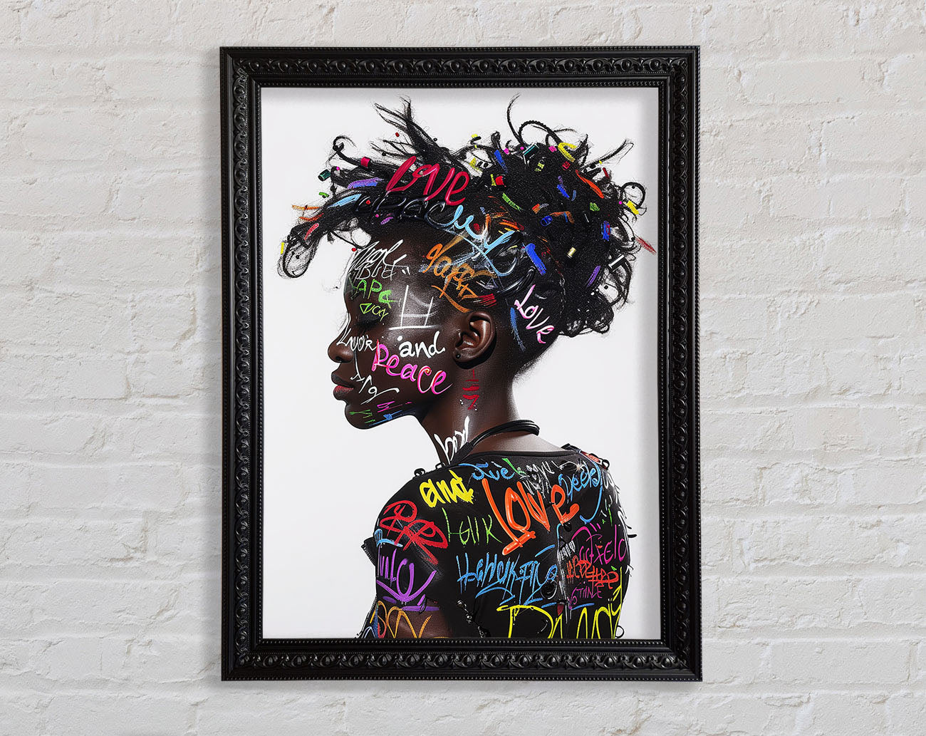Graffiti All Over Woman Framed Print