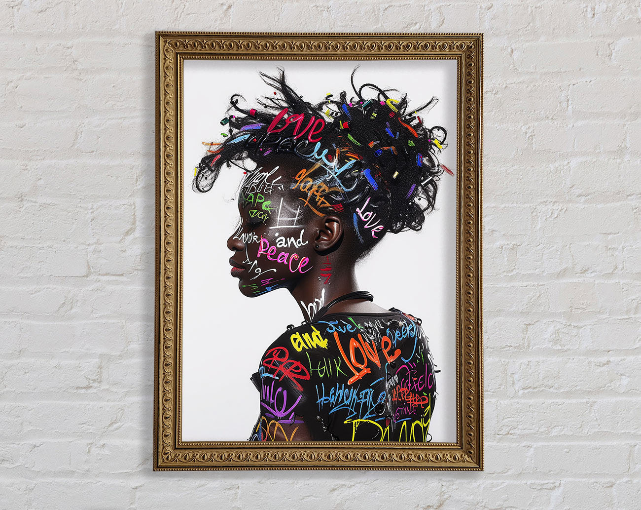 Graffiti All Over Woman Framed Print