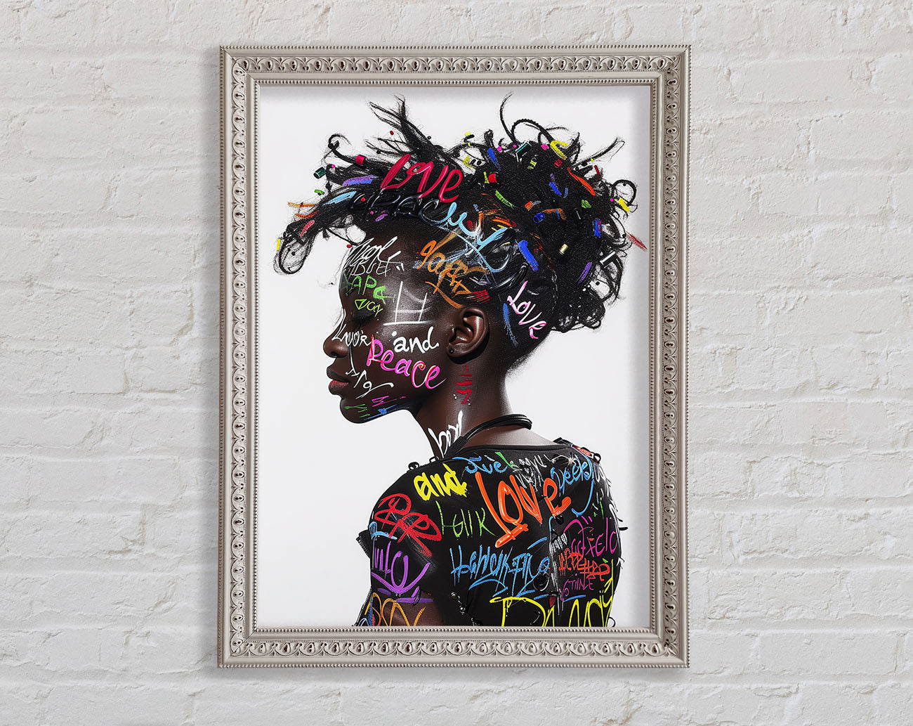 Graffiti All Over Woman Framed Print