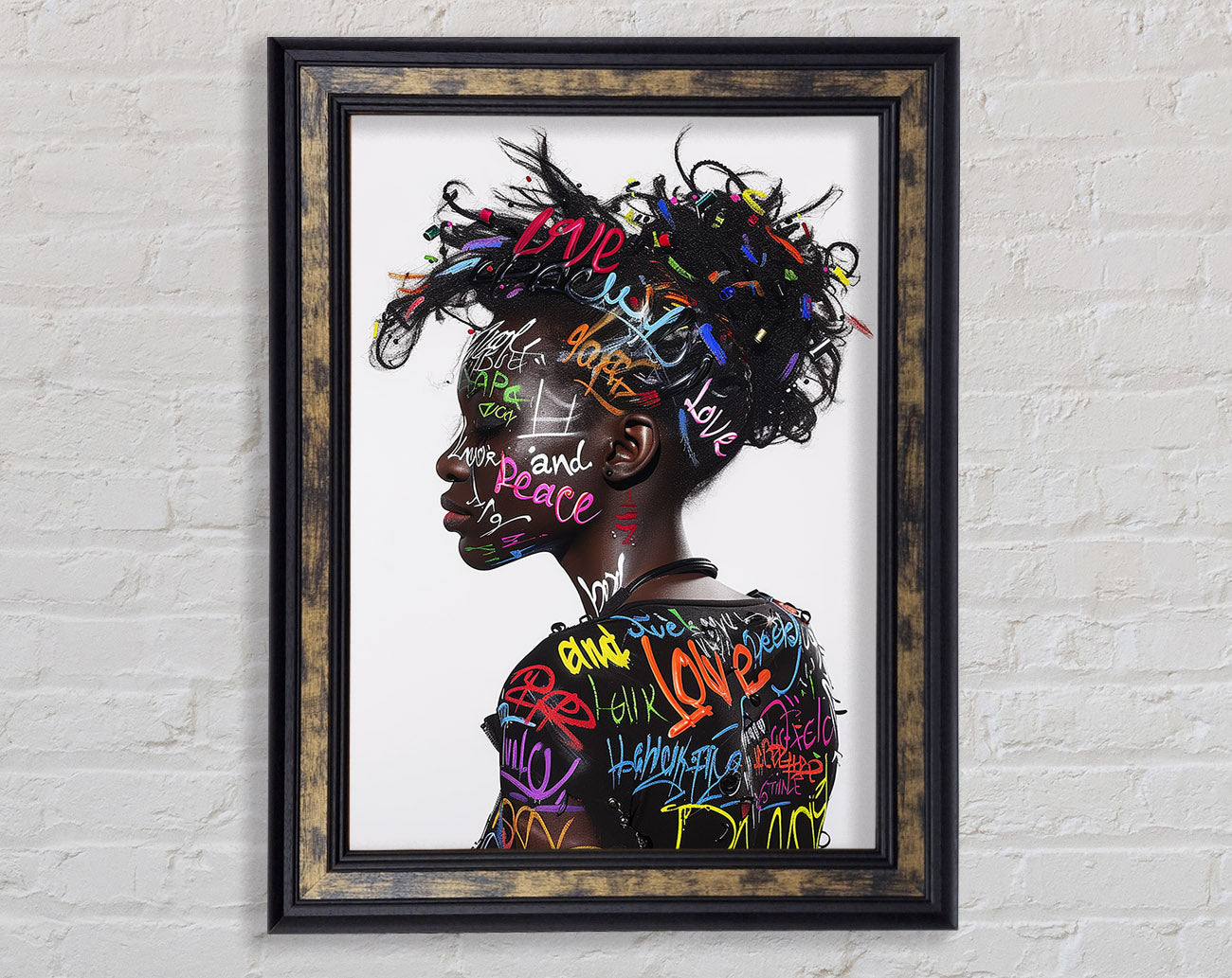 Graffiti All Over Woman Framed Print