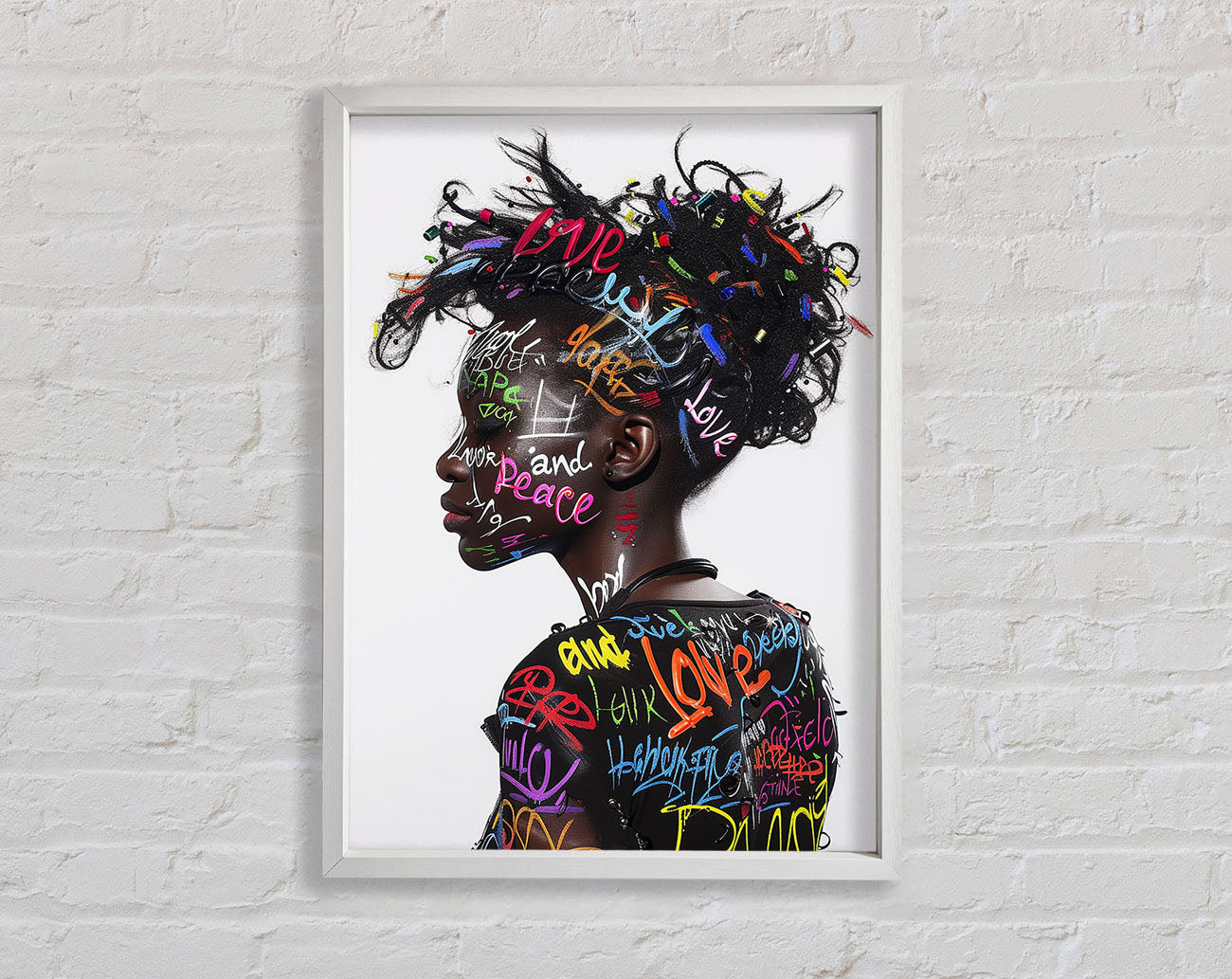 Graffiti All Over Woman Framed Print